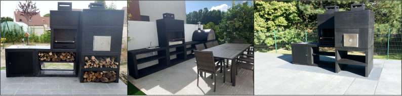 Modern Cast stone Barbecue with oven and Sink