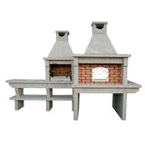 Granite barbecue with oven and sink GR56F