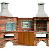 four a bois d angle avec barbecue ce1002b