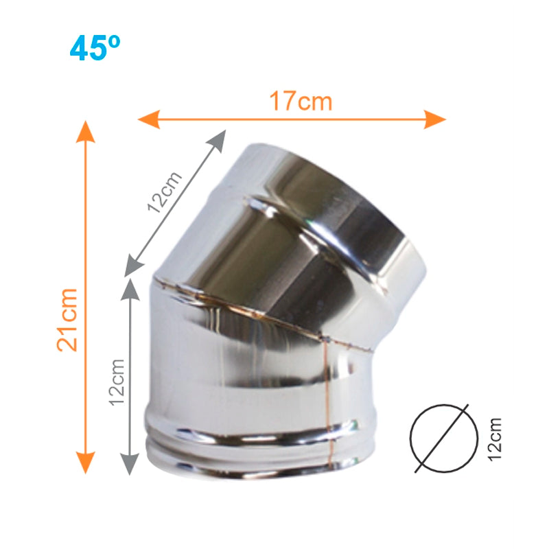coude 45º pour four a bois maximus ac64f