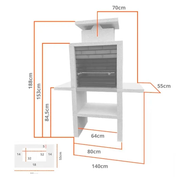 barbecue contemporain de jardin cs6050f