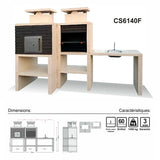 Contemporary Barbecue with Oven and Sink CS6140F