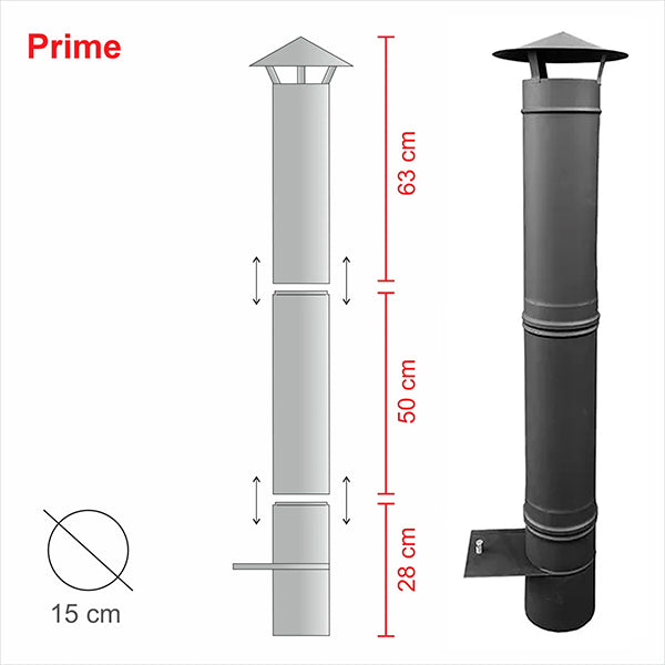 cheminee inox gris anthracite 100 pour maximus 100cm ac77f