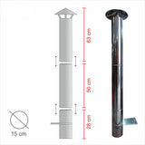 cheminee inox 100cm pour maximus 100cm ac58f