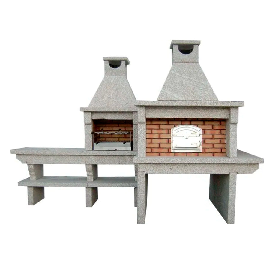 Granite barbecue with oven and sink GR56F