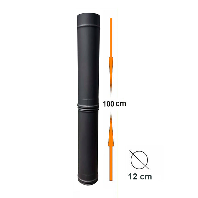 tube inox anthracite 100cm pour four a bois maximus 70cm ac80f