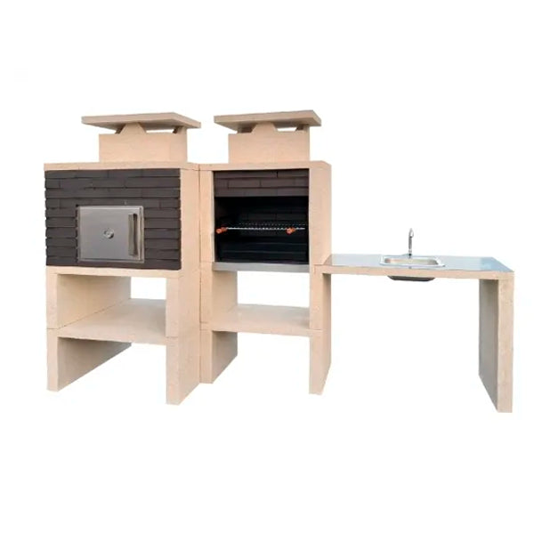 Contemporary Barbecue with Oven and Sink CS6140F