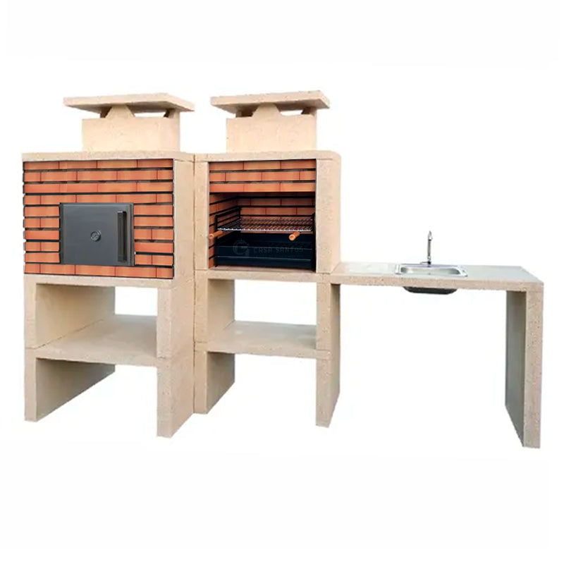 Contemporary Barbecue with Oven and Sink CS6140F