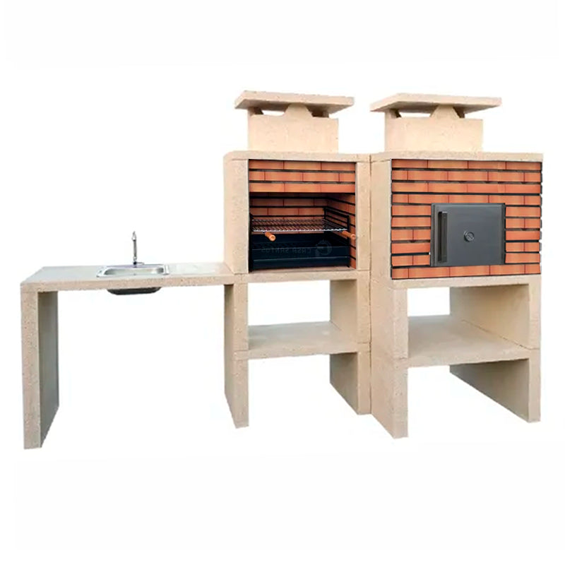 Contemporary Barbecue with Oven and Sink CS6140F