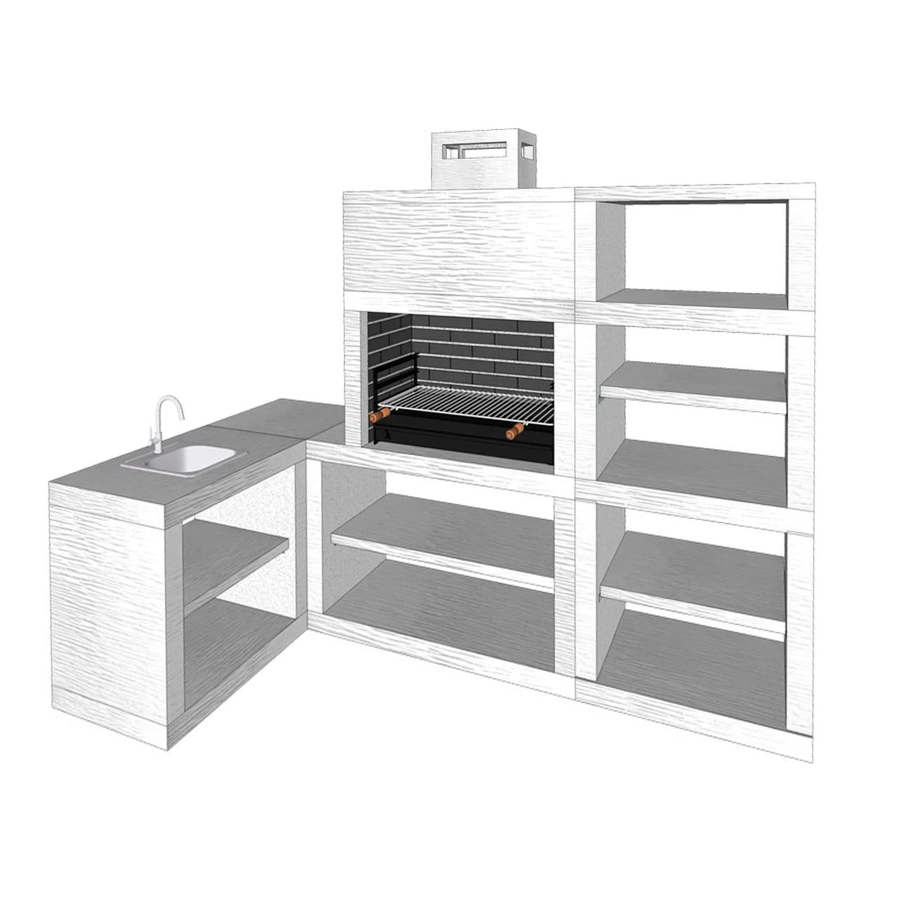Modern corner barbecue AV14B