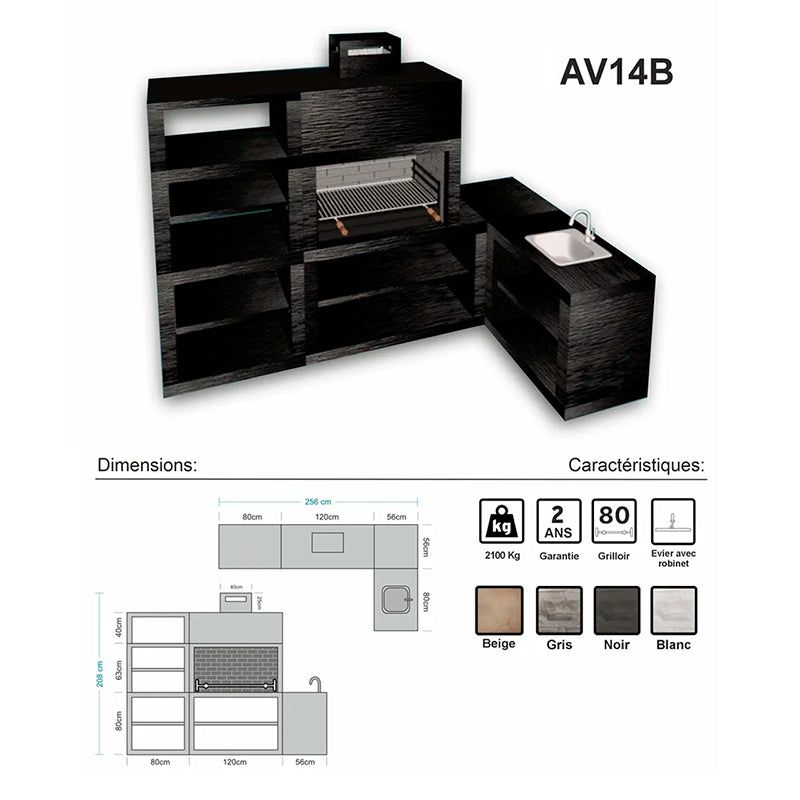 barbecue moderne d angle av14b