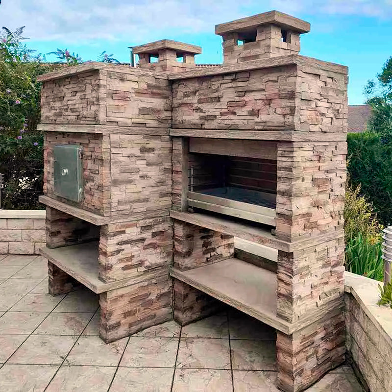 barbecue en beton avec four a bois av285f