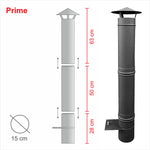cheminee inox gris anthracite 100 pour maximus 100cm ac77f