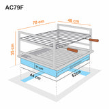 Built-in stainless steel grill 63x44 AC79F