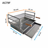 Built-in stainless steel grill 63x44 AC79F