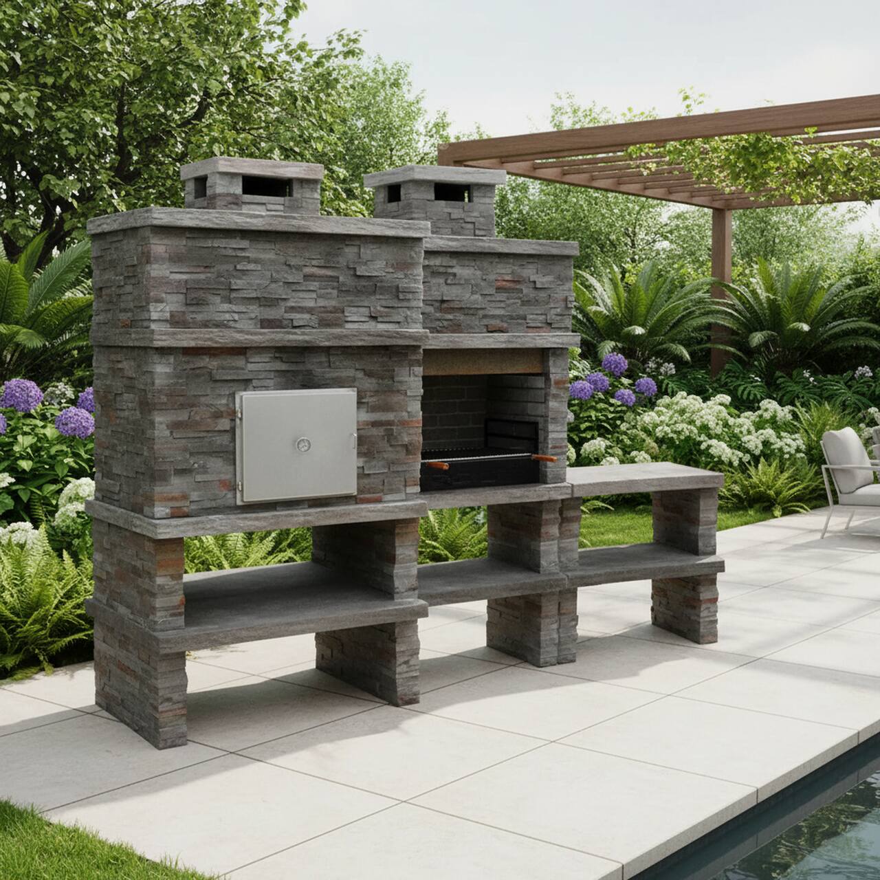 Concrete Barbecue with Wood Oven AV280F