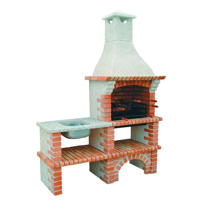 barbecue en brique de jardin avec evier 