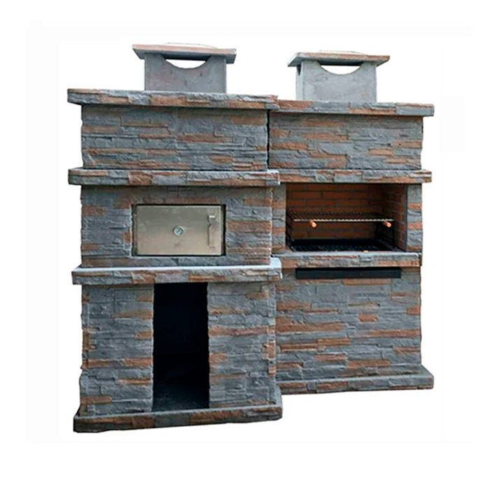 Barbecue fixe en pierre avec four 