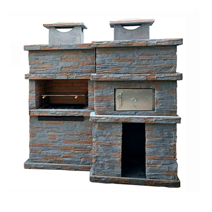 Barbecue fixe en pierre avec four 