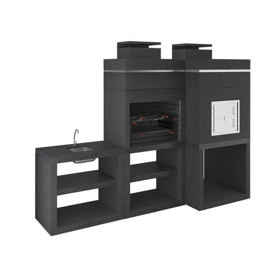 Modern Compact Wood Barbecue CE910