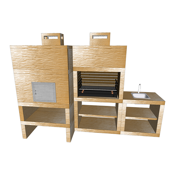 barbecue ligne moderne avec four et evier av100m