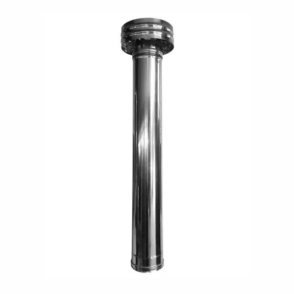 Cheminée four à bois inox 100cm avec chapeaux AC30F