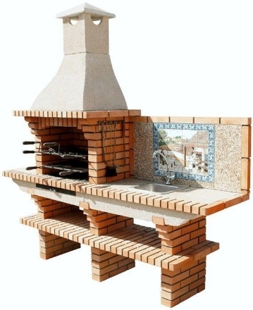 Picture of Portuguese Brick BBQ with sink CE4030PF