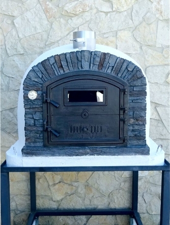 Picture of Wood Pizza Oven VENTURA Black AL 120 cm