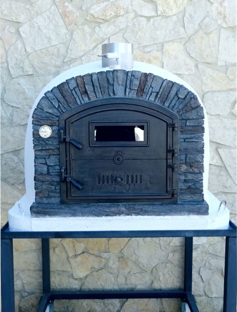 Picture of Wood Pizza Oven VENTURA Black AL 120 cm