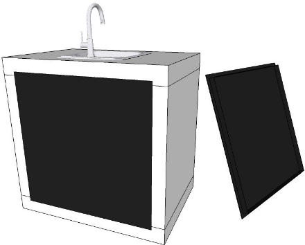 Picture of BLACK LACQUERED STEEL BACK BOTTOM FOR MODULE 80 FA80F