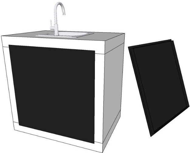 Picture of BLACK LACQUERED STEEL BACK BOTTOM FOR MODULE 80 FA80F