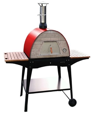 Picture of Wood Pizza Oven Red MAXIMUS - Black WOODY Stand