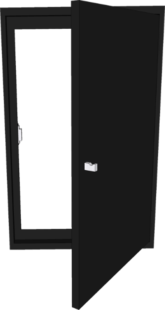 Picture of BLACK LACQUERED STEEL DOOR FOR MODULE 56 PO56F