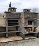 Picture of Cast Stone Barbecue With Wood Fired Oven AV280F