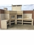 Picture of Corner Portuguese Stone BBQ and Wood Fired Oven and Sink - GR43F