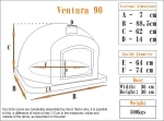 Picture of Wood Burning fired Oven VENTURA Black AL 90 cm