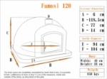 Picture of Wood Burning Fired Brick Pizza Oven - FAMOSI 120cm