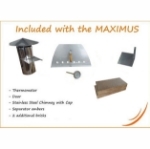 Picture of Wood Pizza Oven Red MAXIMUS ARENA-Black Stand