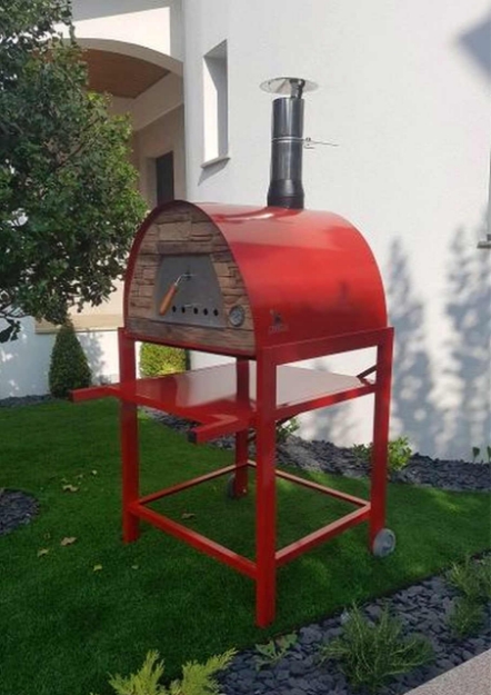 Picture of Wood Pizza Oven Red MAXIMUS ARENA-Red Stand