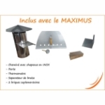 Picture of Wood Pizza Oven Red MAXIMUS ARENA-Black WOODY Stand