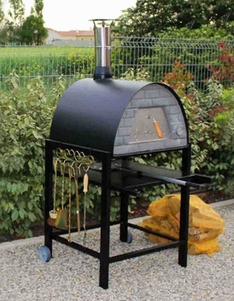 Picture of Portable Wood Burning Pizza Oven Black MAXIMUS-Welt Black Stand