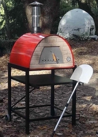 Picture of Wood Burning Pizza Oven Red MAXIMUS-Welt Black Stand