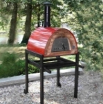 Picture of Wood Burning Pizza Oven Red MAXIMUS-Welt Black Stand