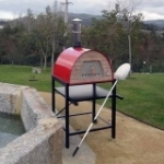 Picture of Wood Burning Pizza Oven Red MAXIMUS-Welt Black Stand