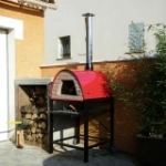Picture of Wood Burning Pizza Oven Red MAXIMUS-Welt Black Stand