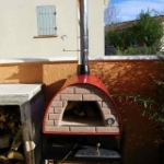 Picture of Wood Burning Pizza Oven Red MAXIMUS-Welt Black Stand