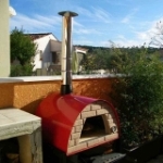 Picture of Wood Burning Pizza Oven Red MAXIMUS-Welt Black Stand