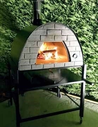 Picture of Wood Burning Pizza Oven Black MAXIMUS PRIME with Parma Black Stand