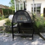 Picture of Wood Burning Pizza Oven Black MAXIMUS PRIME with Parma Black Stand