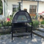 Picture of Wood Burning Pizza Oven Black MAXIMUS PRIME with Parma Black Stand